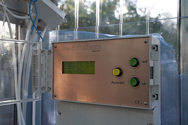 Gewäshaussteuerung für Heizung, Dachfenster und Seitenfenster