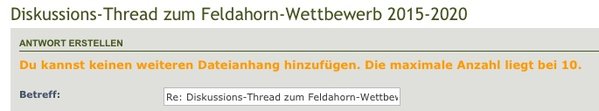 Limit bei Dateianhängen