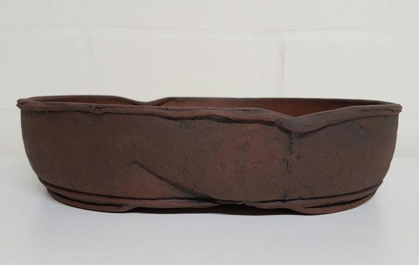 oval mit Oxydglasur in 37,5 x 31,5 x 8,6cm