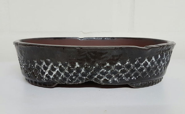 oval glasiert in 23,5 x 19 x 5,4cm