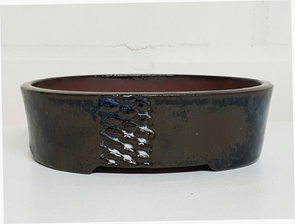 Shohin oval, glasiert in 15,3 x 12,4 x 4,4cm
