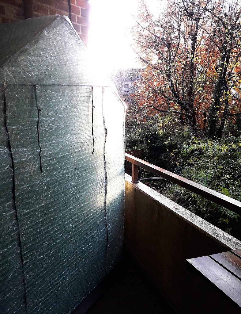 von draußen auf dem Balkon